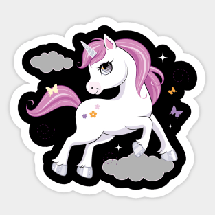 cute little unicorn character tshirt Sticker